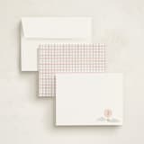 "Floating Initial" - Personalized Stationery Cards in Rose by Olivia Raufman - Assembled