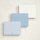 "Lil' Lamb" - Personalized Stationery Cards in Pale Blue by mo kelley - Back of Card Options