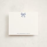 "Toile Bow" - Personalized Stationery Cards in Bluebell by Sarah Knight - Front