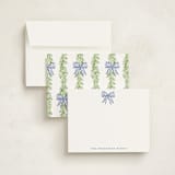 "Toile Bow" - Personalized Stationery Cards in Bluebell by Sarah Knight - Assembled