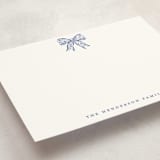 "Toile Bow" - Personalized Stationery Cards in Bluebell by Sarah Knight - Detail