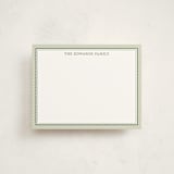 "Sorbet Stripes" - Personalized Stationery Cards in Pistachio by Carolyn MacLaren - Front
