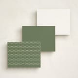 "Sorbet Stripes" - Personalized Stationery Cards in Pistachio by Carolyn MacLaren - Back of Card Options