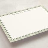"Sorbet Stripes" - Personalized Stationery Cards in Pistachio by Carolyn MacLaren - Detail