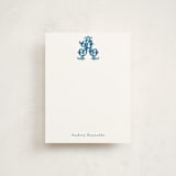 "New Orleans Crest" - Personalized Stationery Cards in Bluebell by Jenna Holcomb - Front