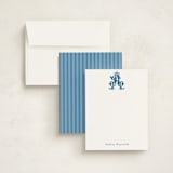 "New Orleans Crest" - Personalized Stationery Cards in Bluebell by Jenna Holcomb - Assembled