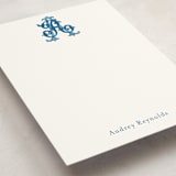 "New Orleans Crest" - Personalized Stationery Cards in Bluebell by Jenna Holcomb - Detail