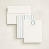 "Atlanta Crest" - Personalized Stationery Cards in Bluebell by Elly - Assembled