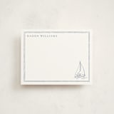 "Sailboat" - Personalized Stationery Cards in Coast by Cass Loh - Front