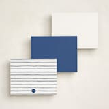 "Anchor" - Personalized Stationery Cards in Navy by Cass Loh - Back of Card Options
