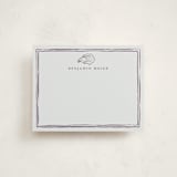 "Oyster Shell" - Personalized Stationery Cards in Eggplant by Cass Loh - Front