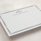 "Oyster Shell" - Personalized Stationery Cards in Eggplant by Cass Loh - Detail