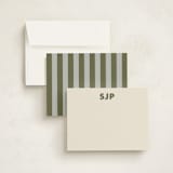 "shadowed" - Personalized Stationery Cards in Olive by Ellen Schlegelmilch - Assembled