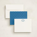 "Ellipse Monogram" - Personalized Stationery Cards in Cerulean by Olivia Raufman - Assembled