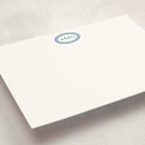 "Ellipse Monogram" - Personalized Stationery Cards in Cerulean by Olivia Raufman - Detail