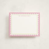 "Postage Stamp" - Personalized Stationery Cards in Peony by Ilene Guy - Front