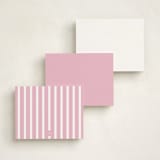 "Postage Stamp" - Personalized Stationery Cards in Peony by Ilene Guy - Back of Card Options