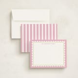 "Postage Stamp" - Personalized Stationery Cards in Peony by Ilene Guy - Assembled