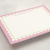 "Postage Stamp" - Personalized Stationery Cards in Peony by Ilene Guy - Detail
