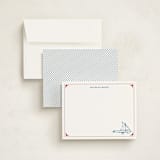 "Sail Away" - Personalized Stationery Cards in Cherry by Chris Ferebee - Assembled
