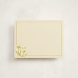 "Hand-painted Floral Initials" - Personalized Stationery Cards in Citrine by Tracy Schifeling - Front