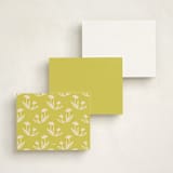 "Hand-painted Floral Initials" - Personalized Stationery Cards in Citrine by Tracy Schifeling - Back of Card Options