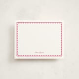 "Scalloped Trim" - Personalized Stationery Cards in Hibiscus by Alexandra Cohn - Front