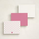 "Scalloped Trim" - Personalized Stationery Cards in Hibiscus by Alexandra Cohn - Back of Card Options