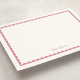 "Scalloped Trim" - Personalized Stationery Cards in Hibiscus by Alexandra Cohn - Detail