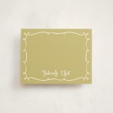 "Vine" - Personalized Stationery Cards in Chartreuse by Tamara Hilje - Front