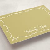 "Vine" - Personalized Stationery Cards in Chartreuse by Tamara Hilje - Detail