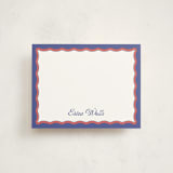 "Wavy Two Tone" - Personalized Stationery Cards in Ocean by Becky Nimoy - Front