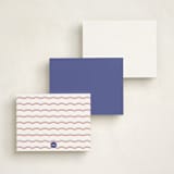 "Wavy Two Tone" - Personalized Stationery Cards in Ocean by Becky Nimoy - Back of Card Options