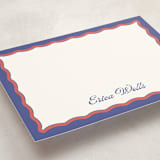 "Wavy Two Tone" - Personalized Stationery Cards in Ocean by Becky Nimoy - Detail