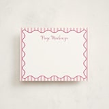 "Stripes & Squiggles" - Personalized Stationery Cards in Bubblegum by Meredith Collie - Front