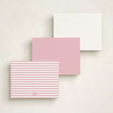 "Stripes & Squiggles" - Personalized Stationery Cards in Bubblegum by Meredith Collie - Back of Card Options