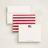 "American Flag" - Personalized Stationery Cards in Parchment by Jennifer Lew - Assembled