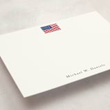"American Flag" - Personalized Stationery Cards in Parchment by Jennifer Lew - Detail