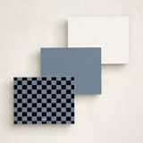 "Blackletter" - Personalized Stationery Cards in Slate by Helena Vitto - Back of Card Options