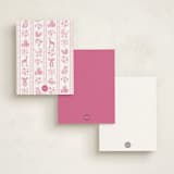 "Rosa" - Personalized Stationery Cards in Peony by Sarah Knight - Back of Card Options