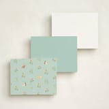 "Ribbons" - Personalized Stationery Cards in Duckegg by Sarah Knight - Back of Card Options