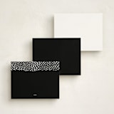 "Handdrawn Pattern" - Personalized Stationery Cards in Ebony by Hooray Creative - Back of Card Options