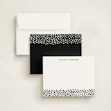 "Handdrawn Pattern" - Personalized Stationery Cards in Ebony by Hooray Creative - Assembled