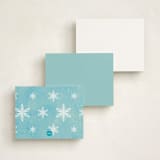 "Elsa's Snowflakes" - Personalized Stationery Cards in Frost by Holly Whitcomb - Back of Card Options