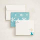 "Elsa's Snowflakes" - Personalized Stationery Cards in Frost by Holly Whitcomb - Assembled