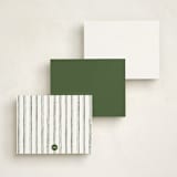 "Handwritten" - Personalized Stationery Cards in Moss by Cass Loh - Back of Card Options