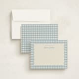 "Scalloped Gingham" - Personalized Stationery Cards in Pond by Brianne Larsen - Assembled