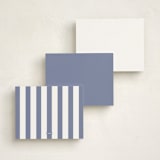 "Sidebar" - Personalized Stationery Cards in Blue Note by Alexandra Cohn - Back of Card Options