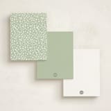"Cheetah Crest" - Personalized Stationery Cards in Blush by Britt Mills - Back of Card Options