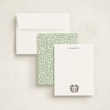 "Cheetah Crest" - Personalized Stationery Cards in Blush by Britt Mills - Assembled